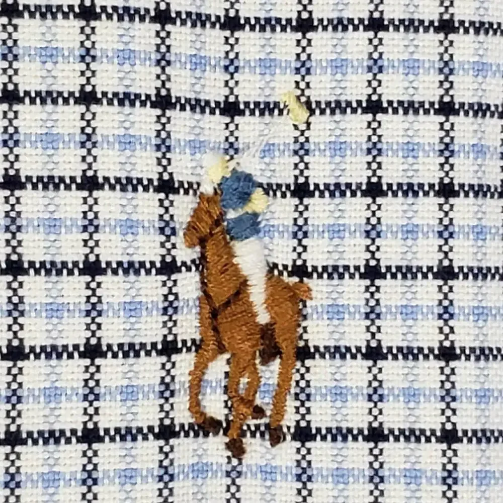 Polo Ralph Lauren Shirt Oxford Button Down Mens Size XL LS White Blue Plaid